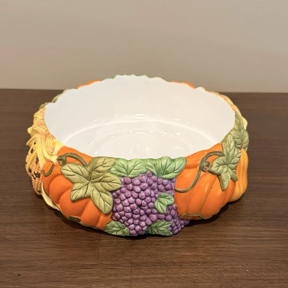 Partylite Harvest Time 3-Wick Holder Retired Fall Decor Cottagecore Thanksgiving